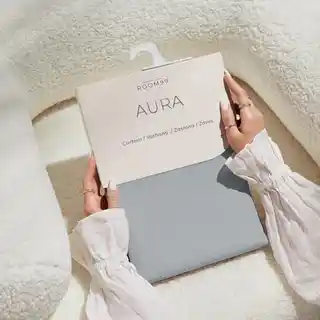 Room99 zasłona Aura szara jasna 140x250 srebrna przelotka