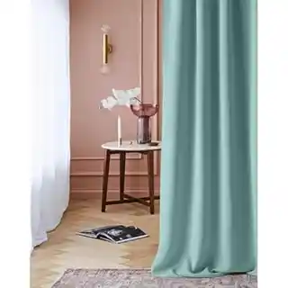 Room99 zasłona zaciemniająca Laurel miętowa 140x280 tkanina taśma