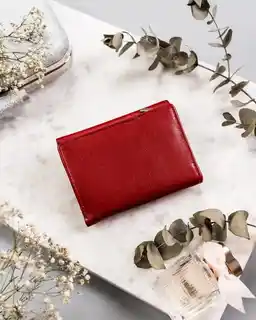 Rovicky skórzany portfel R RD 33 GCL czerwony, męski, elegancki, z miejscem na karty i banknoty
