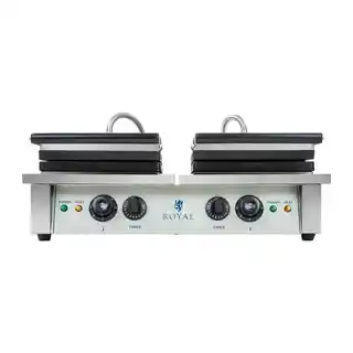 Royal Catering Gofrownica - 2 x 2000 W - prostokątna RCWM-4000-E