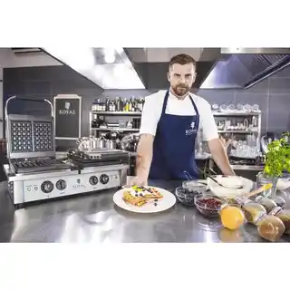 Royal Catering Gofrownica - 2 x 2000 W - prostokątna RCWM-4000-E