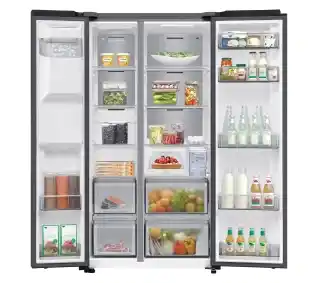 Samsung SBS RS70F65KEFEO Pełny No Frost 178,4cm Kostkarka Komora świeżości Zdalne sterowanie Grafitowa stal Lodówka