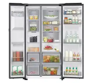 Samsung SBS RS80F64KEFEO Pełny No Frost 178,4cm Kostkarka Komora świeżości Zdalne sterowanie Grafitowa stal Lodówka