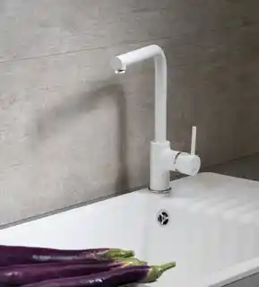 Sapho Bateria kuchenna 27 5 cm obrotowa wylewka biały mat INOVA