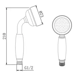 Sapho EPOCA rączka prysznicowa 210mm mosiądz chrom DOC101