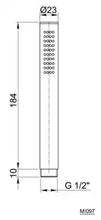 Sapho MINIMAL słuchawka prysznicowa 184 mm stal nierdzewna MI097