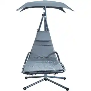 Saska Garden fotel podwieszany Lizbona szary, metalowa konstrukcja, tkanina poliestrowa, obciążenie 120 kg, nowoczesny design