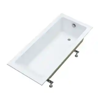 Schedpol Schedline Fair wanna prostokątna 150 cm szerokości 75 cm głębokości akrylowa biały ze stelażem 3WSP F1P 15075