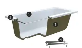Schedpol Schedline Milos wanna prostokątna 150x70 cm akrylowa biały ze stelażem 3WSP M1P