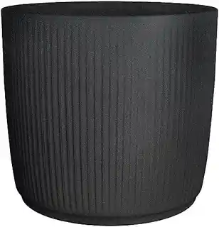 Scheurich Linetto 30 doniczka na rośliny okrągła Stony Black czarna w prążki