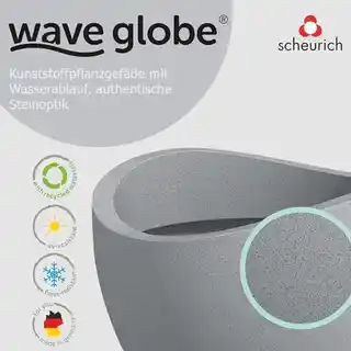 Scheurich Wave Globe 40 donica na rośliny okrągła szara