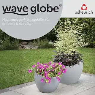 Scheurich Wave Globe 40 donica na rośliny okrągła szara
