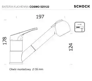 Schock Cosmo 525122 Waniliowy Mosiądz Bateria kuchenna