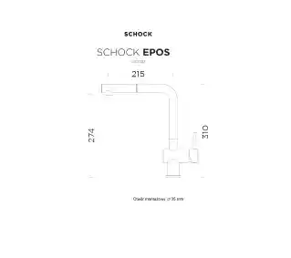 Schock Epos 540127 Stalowy Mosiądz Bateria kuchenna