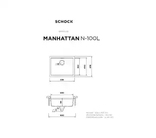 Schock Manhattan N100L UB Onyx Zlewozmywak prostokątny