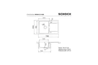 Schock Mono D 100S Magma zlewozmywak prostokątny granitowy CRISTADUR