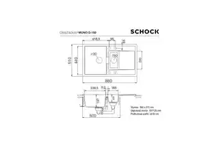 Schock Mono D 150 Magma zlewozmywak prostokątny granitowy CRISTADUR