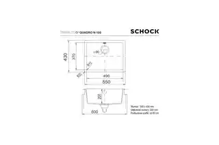 Schock Quadro N-100 Granitowy Onyx zlewozmywak prostokątny