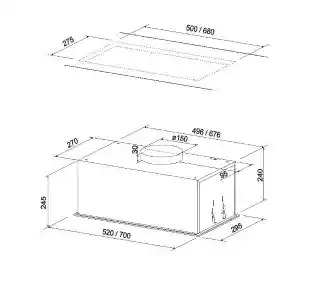 SeeNERGY B-IN Line Easy 72 Czarny Okap