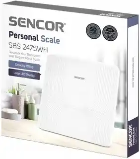 Sencor SBS 2475WH Waga łazienkowa 180kg, czarna, cyfrowa, z funkcją tarowania