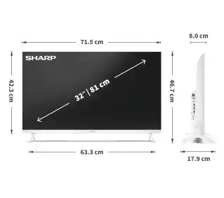 Sharp 32HF2765EW 32 HD Ready Google TV DVB-T2 Telewizor LED