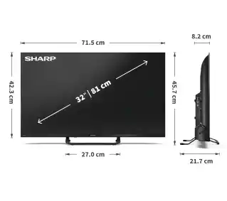 Sharp 32HF3865E 32 QLED Full HD Google TV DVB-T2 Telewizor QLED