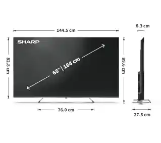 Sharp 65JP7765E 65 QLED Mini LED 4K Google TV Dolby Vision Dolby Atmos HDMI 2.1 DVB-T2 Telewizor QLED