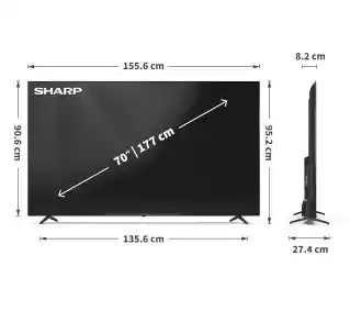Sharp 70HP5765E 70 QLED 4K Google TV Dolby Vision Dolby Atmos HDMI 2.1 DVB-T2 Telewizor QLED