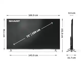 Sharp 75JP7765E 75 QLED Mini LED 4K Google TV Dolby Vision Dolby Atmos HDMI 2.1 DVB-T2 Telewizor QLED