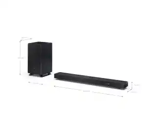 Sharp Soundbar HT-SBW53121 Czarny 3.1.2-kanałowy, Bezprzewodowy Subwoofer