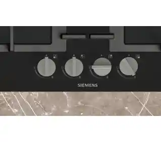 Siemens EN6B6HK40 59cm Płyta gazowa, czarna, cztery palniki, automatyczne zapalanie, gazowa, zabudowa