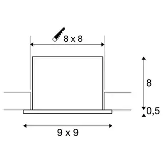 SLV KADUX LED DL SET, kwadratowa, czarna, mat., 9W, 38deg 3000K, z Zasilaczem 115700