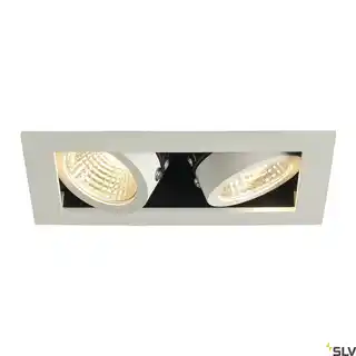 SLV KADUX LED DL SET, prostokątna, mat. biała, 2x 9W, 38deg 3000K, z Zasilaczem 115711