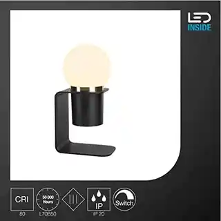 SLV Tonila lampa stołowa LED czarny, mosiądz, 2700K, model 1002583