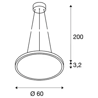 SLV Lampa wisząca biurowa PANEL 60 DALI, 3000K 1003044