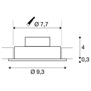 SLV NEW TRIA LED DL ROUND SET, alu, 6W, 38deg 2700K, z Zasilaczem, 113876