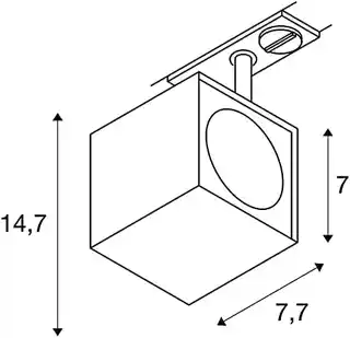 SLV Oprawa szynowa Altra Dice Spot kwadratowa czarna adapter 1f 143350