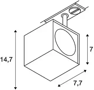 SLV Oprawa szynowa Altra Dice Spot kwadratowa czarna adapter 1f 143350