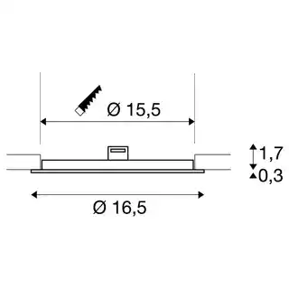 SLV SENSER 18 lampa sufitowa LED do wbudowania, wewnętrzna, 3000K 1003009
