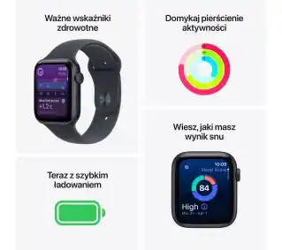 Smartwatch Apple Watch SE 3gen GPS plus Cellular koperta 40mm z aluminium Księżycowa poświata pasek sportowy Księżycowa poświata S/M