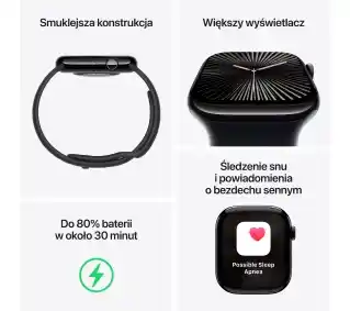 Smartwatch Apple Watch Series 10 GPS Cellular 42mm aluminium onyk S M czarny