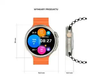Smartwatch Yaxo OXNARD Lumen 51mm GPS Pomarańczowy