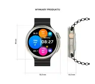 Smartwatch Yaxo OXNARD Titanium 51mm GPS Czarny
