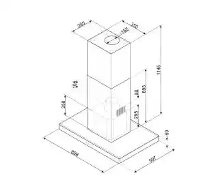 Smeg KI90XE Srebrny Okap wyspowy