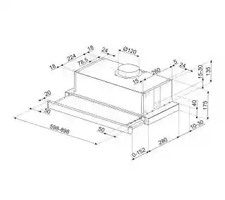 Smeg KSET61E2 srebrny okap