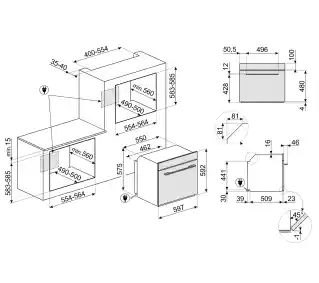 Smeg Linea SF6101TB3 czarny piekarnik elektryczny termoobieg 58 litrów sterowanie dotykowe