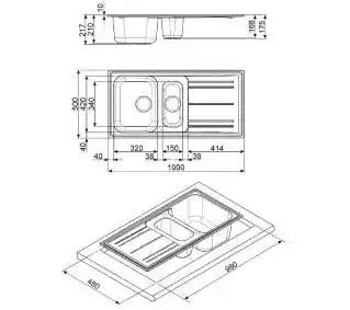 Smeg LZ102A2 Zlewozmywak prostokątny