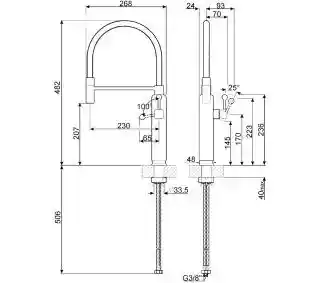 Smeg MDF50WH Biały Mosiądz Bateria kuchenna