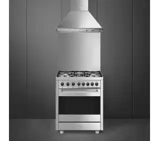 Smeg Mista B71GMX2 kuchnia gazowo elektryczna termoobieg 70 cm, stal szlachetna