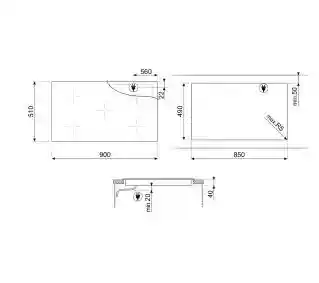 Smeg SE495ETD 90cm płyta ceramiczna, czarna, dotykowa, 4 pola, automatyczne wyłączanie